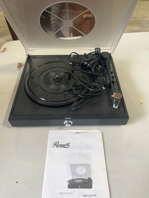 Rosewill RME-ULP01R USB Turntable with Power Cable and Manual