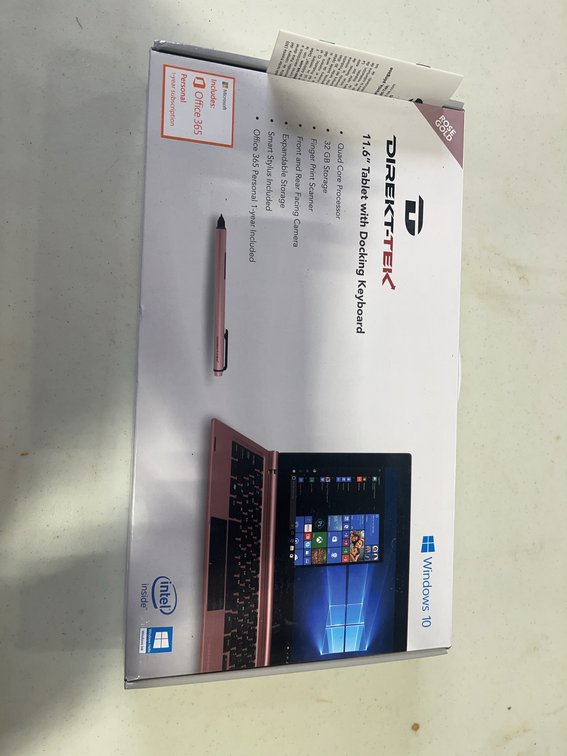 Direkt-Tek 11.6" Tablet With Docking Keyboard, Rose Gold, 32GB, Office 365, Stylus