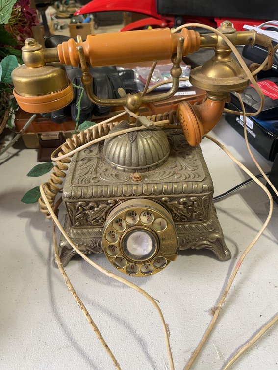 Imperial Rotary Telephone, Ornate Metal, Made in Japan, Model Serial 41529