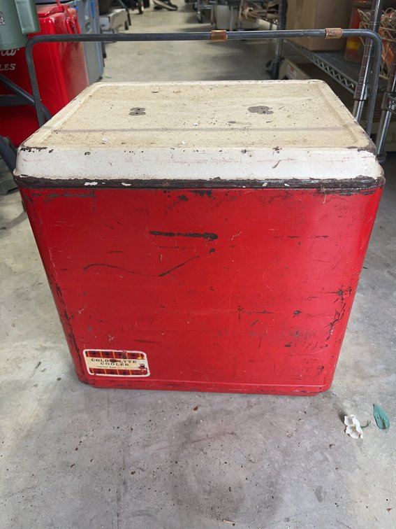 Hamilton-Skotch Cold-Lyte Cooler Red Metal Vintage Insulated Chest
