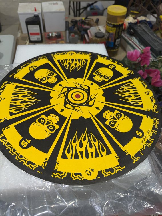 Dart BoardBY ROBERT PETERSON, YELLOW/BLACK, 12 INCH DIA