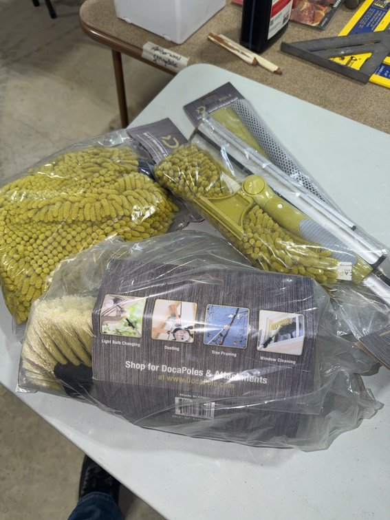 DocaPole Cleaning and Window Squeegee Kit with Extension Pole and Mitts