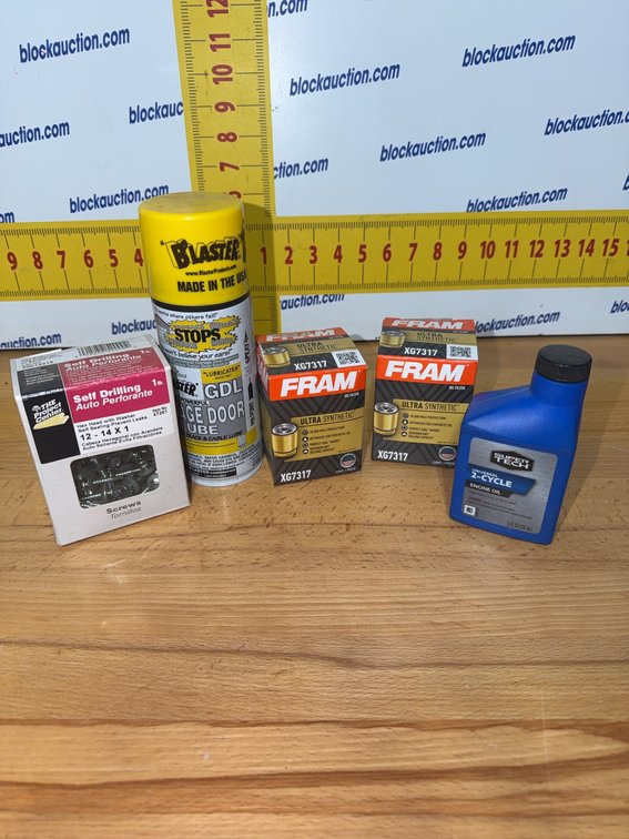 Automotive Lot: Oil Filters, Blaster Lube, Self Drilling Screws, Super Tech Engine Oil