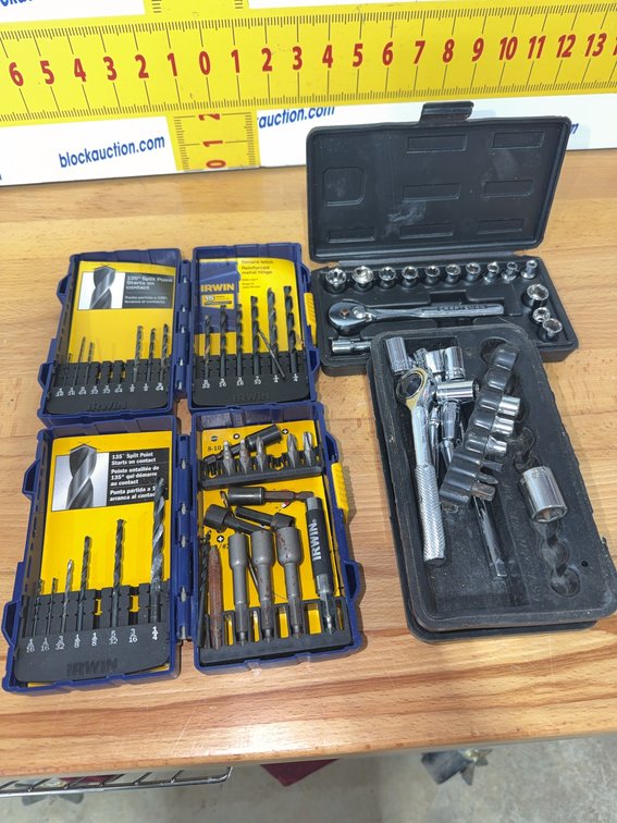 Irwin Drill Bit Sets with Socket and Ratchet Sets Multiple Sizes