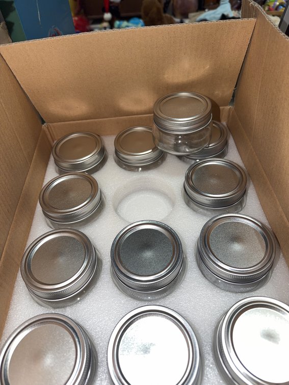 Case of Clear Glass Jelly Jars with Silver Metal Lids