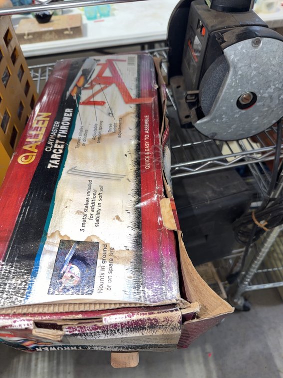 Allen Claymaster Target Thrower With 3 Metal Stakes and Bench Grinder