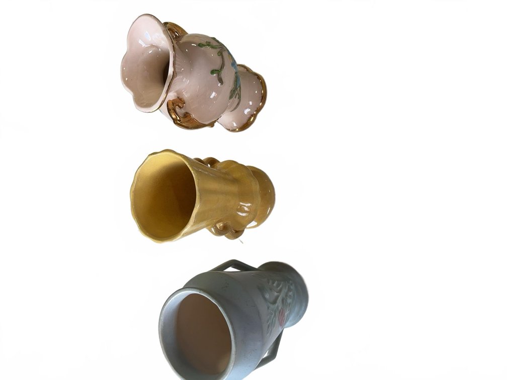3 USA Pottery Vases, Assorted Styles and Colors