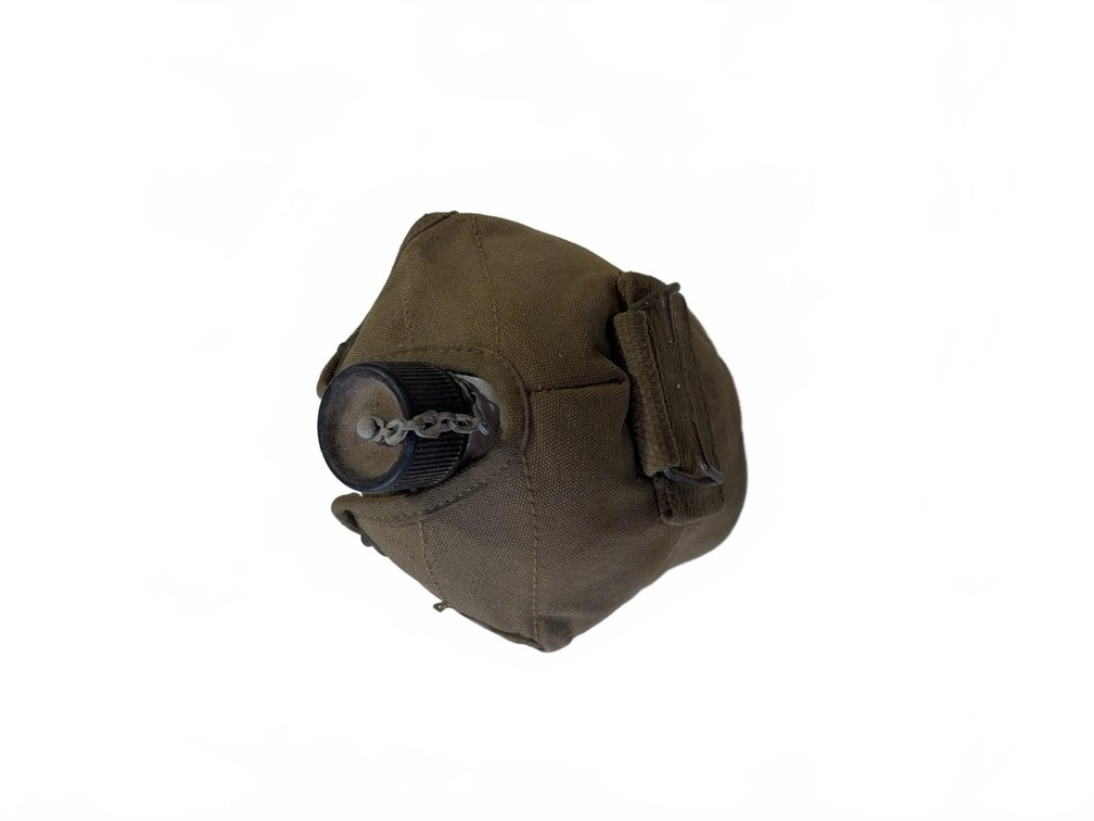Military-Style Aluminum Canteen With Metal Cup and Canvas Pouch, 1 Quart