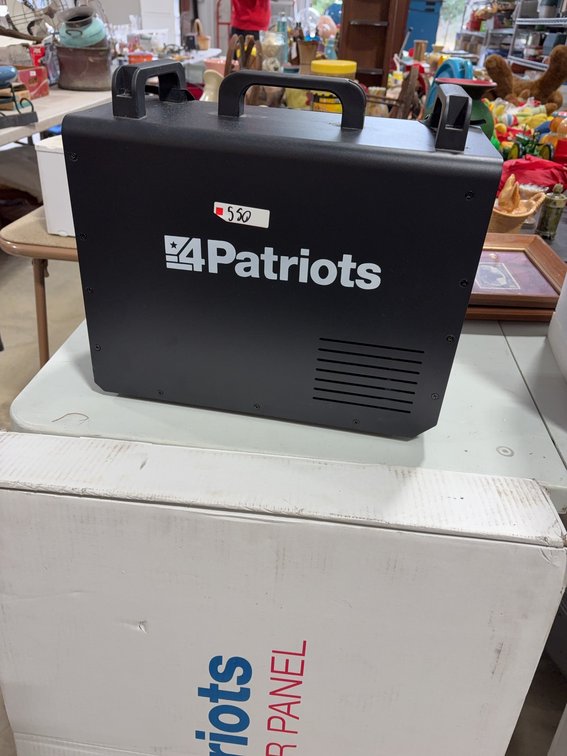 4Patriots Electric Generator With 100W Solar Panel, AC/DC/USB Outlets, Carry Handle