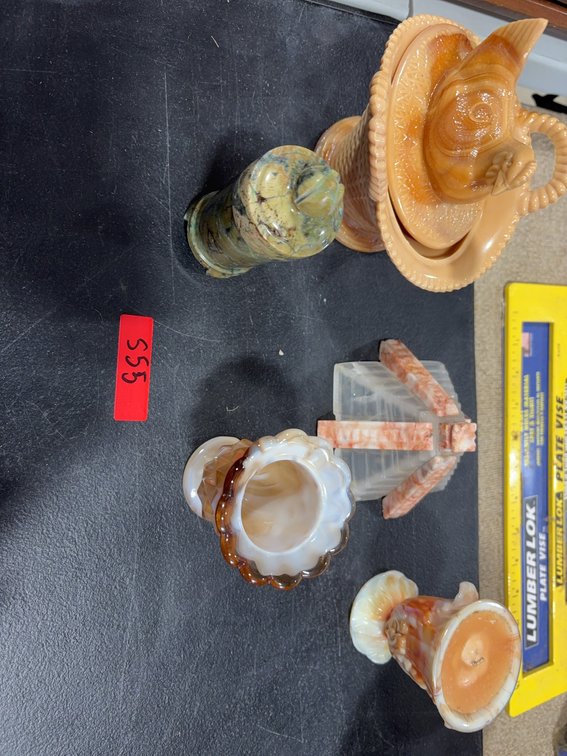 Carved Stone and Marble Decorative Items, Lot of 5 Pieces