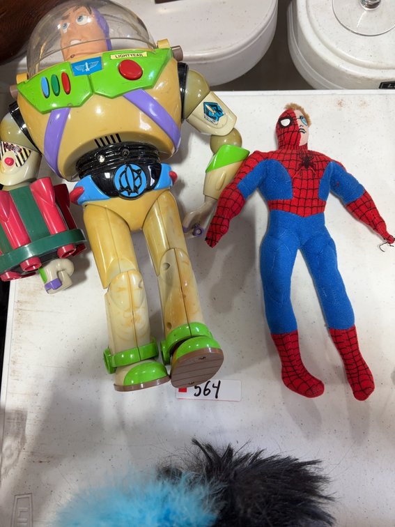 2 Toys: Buzz Lightyear Action Figure and KELLYTOY Spider-Man Plush Doll