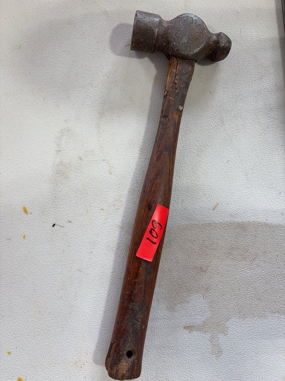 Ball Peen Hammer With Wood Handle And Steel Head