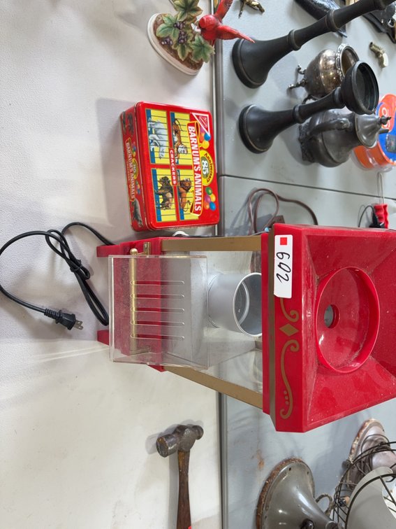 Nostalgia Electrics Red Popcorn Maker & Barnum's Animals Crackers 85th Tin
