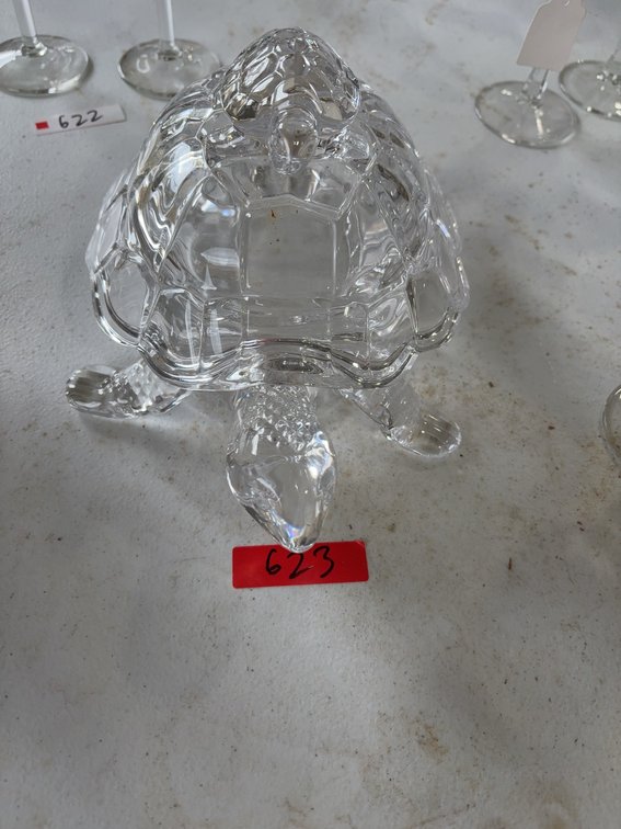 Godinger Crystal Turtle Covered Dish, Two-Piece, Clear Glass