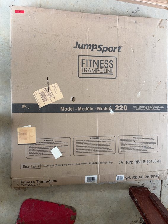 JumpSport Fitness Trampoline Model 220 Mini Trampoline, All Parts Included, in Box