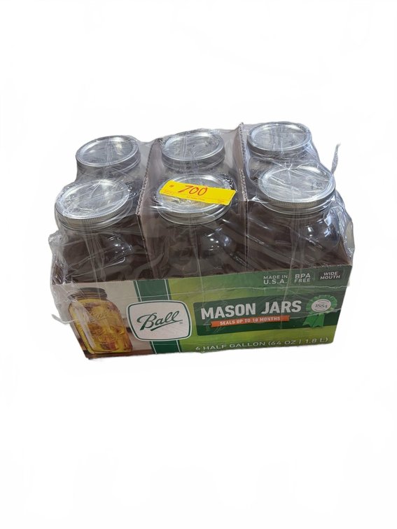 Ball Mason Jars Half Gallon Glass Jars With Lids Set of 6 New in Box