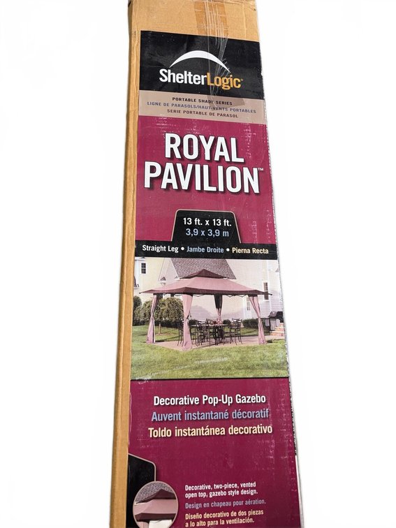 ShelterLogic Royal Pavilion 13x13 Ft Decorative Pop-Up Gazebo, Desert Bronze