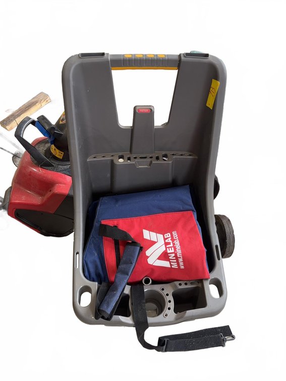 Plastic Utility Rolling Cart With Accessories and Minelab Carry Bag