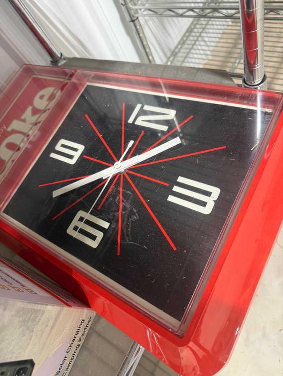Coke Advertising Clock with Red Plastic Casing