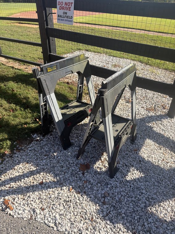 Stanley FatMax Folding Sawhorses, Heavy-Duty Plastic, 32 in. High