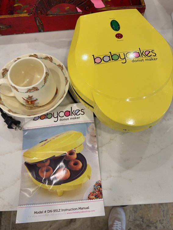 Babycakes Donut Maker with Bunnykins Cup and Bowl Set