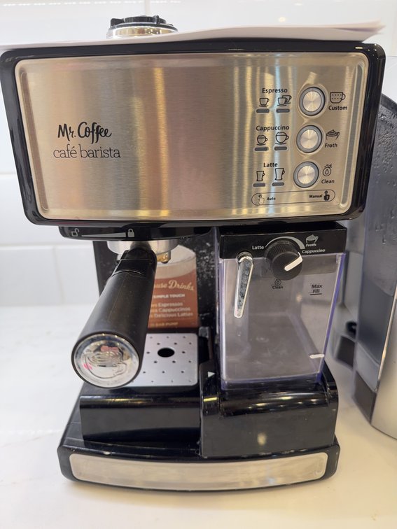 Mr. Coffee Café Barista Espresso Cappuccino Maker with 15-Bar Pump and Manual