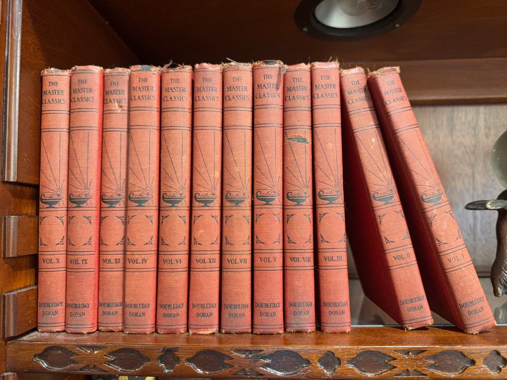 The Master Classics 12-Volume Book Set, Doubleday Doran & Co., 1932, Red Cloth Hardcovers