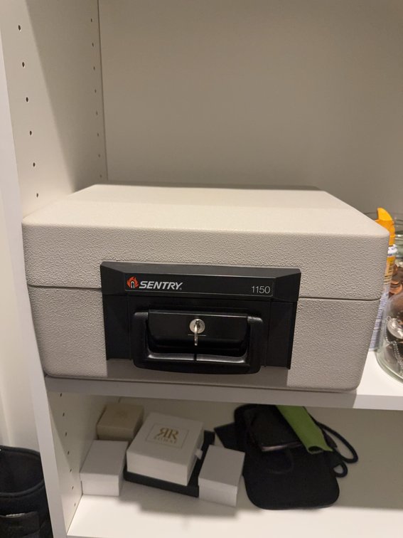 Sentry 1150 Fire-Safe Lock Box with Key, Gray, 0.18 cu ft Storage Capacity