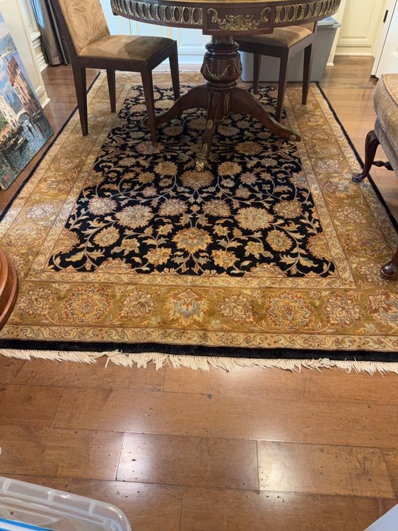 Hand-Knotted Wool Oriental Area Rug, Floral Pattern, Approx. 6' x 9 1/2'