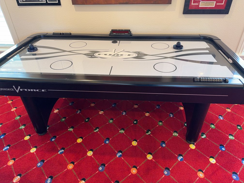Brunswick V-Force Air Hockey Table with Electronic Scoreboard and Accessories