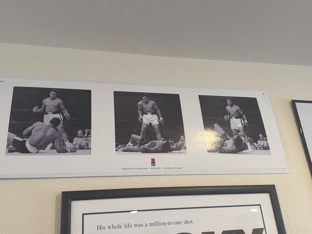 Muhammad Ali Print Featuring Iconic Knockdown Photos, Black and White Poster, Wall Art