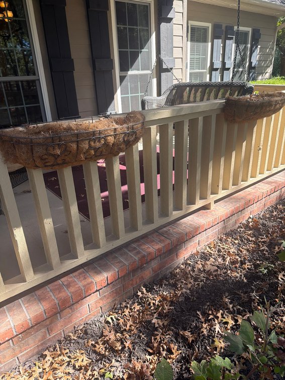 Metal Railing Planters with Coco Liners, Ornate Pattern, 30 Inches Long