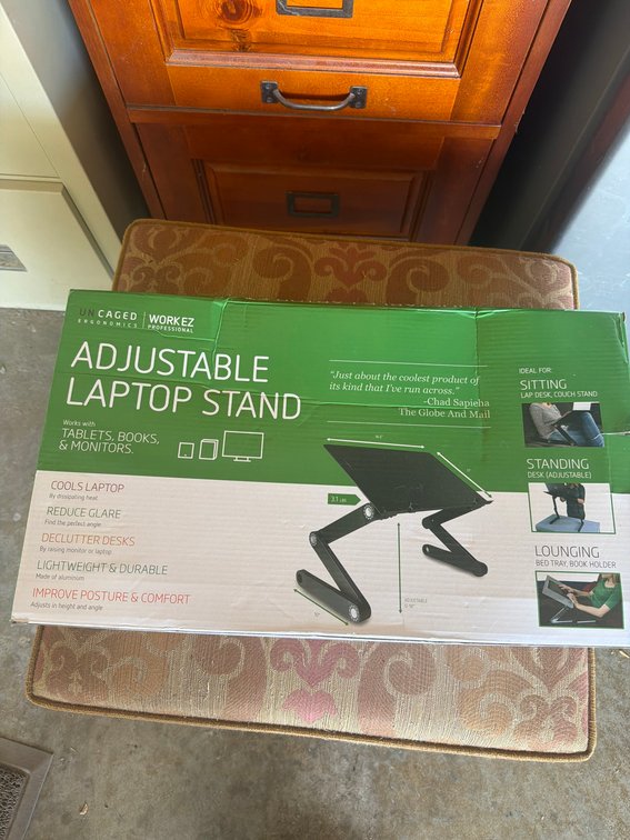 Uncaged WorkEZ Adjustable Laptop Stand, New in Box, Lightweight for Tablets & Monitors