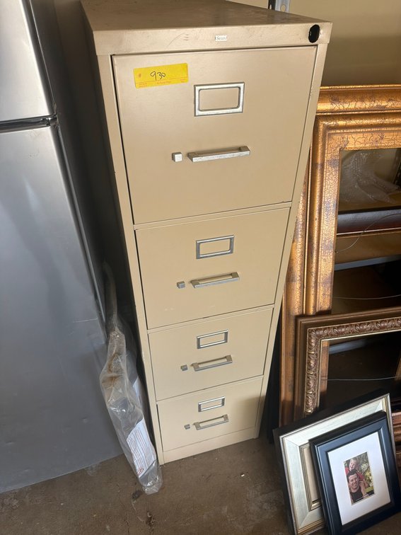 Sears 4-Drawer Vertical Steel Filing Cabinet, Beige Finish