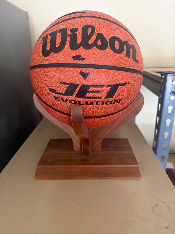 Wilson Jet Evolution Basketball With Solid Wood Display Stand