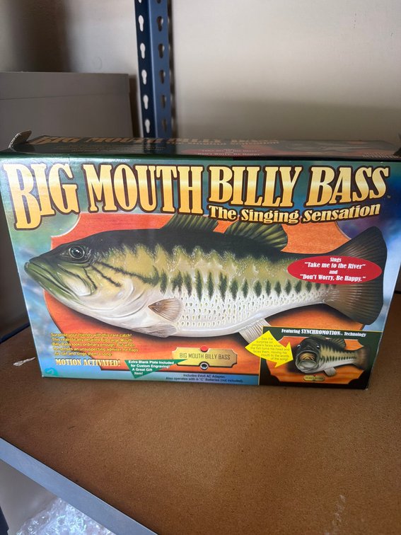 Big Mouth Billy Bass Singing Wall Plaque in Original Box, Motion Activated