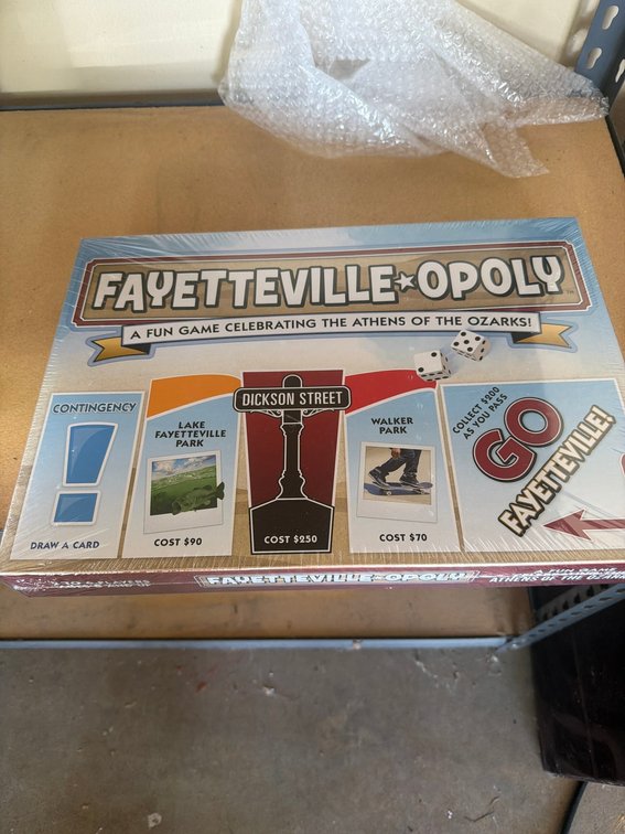 Fayetteville-Opoly Board Game Sealed, Fayetteville Arkansas City Edition