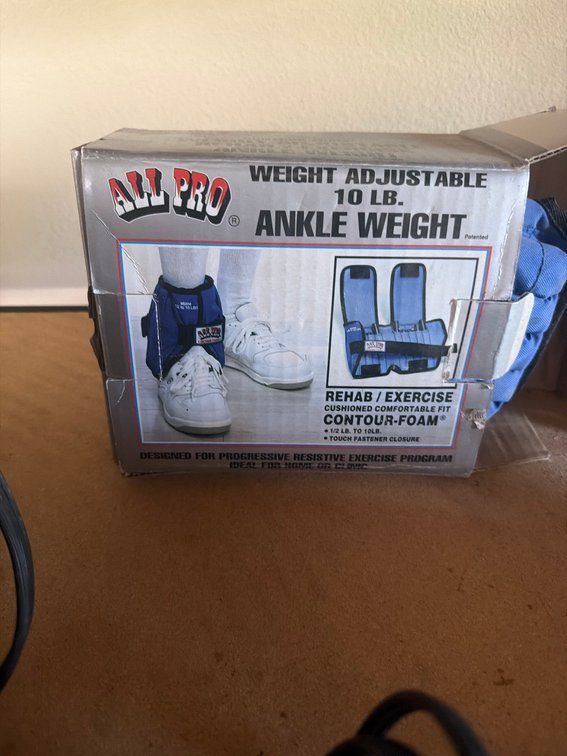 All Pro Weight Adjustable 10 Lb Ankle Weight Rehab/Exercise Contour-Foam Pair