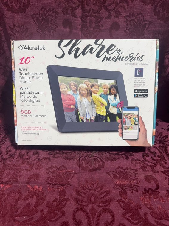 Aluratek 10-Inch WiFi Touchscreen Digital Photo Frame, 8GB Memory