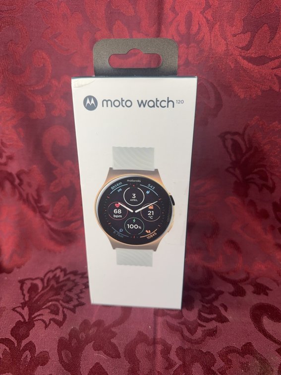 Moto Watch 120 Smartwatch with White Band in Original Packaging