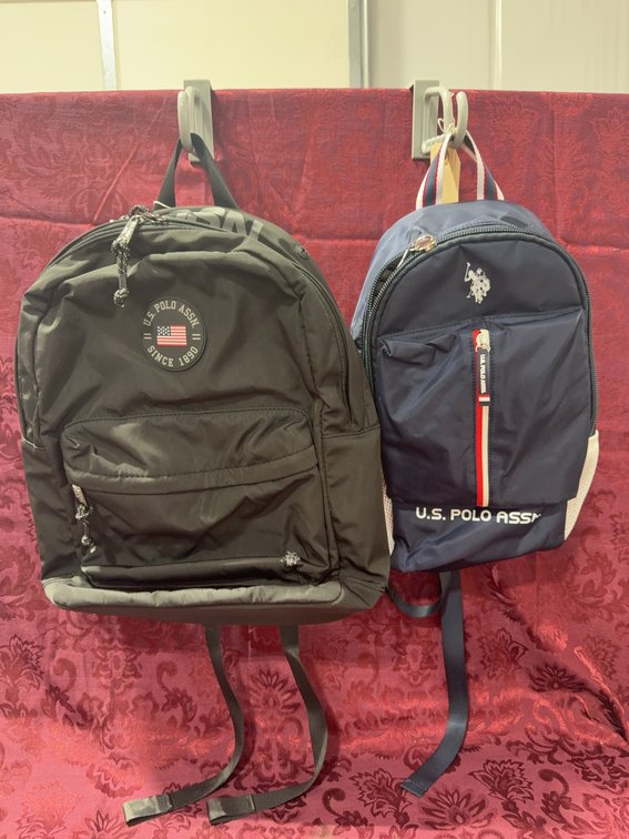 2 U.S. Polo Assn. Backpacks, Black and Navy, Zippered, Adjustable Straps