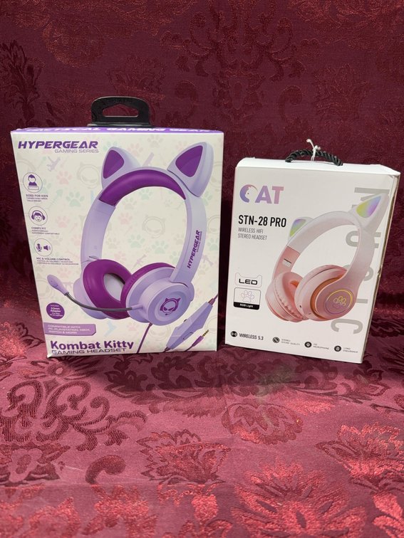 HyperGear Kombat Kitty Gaming Headset & CAT STN-28 Pro Wireless Headset Bundle