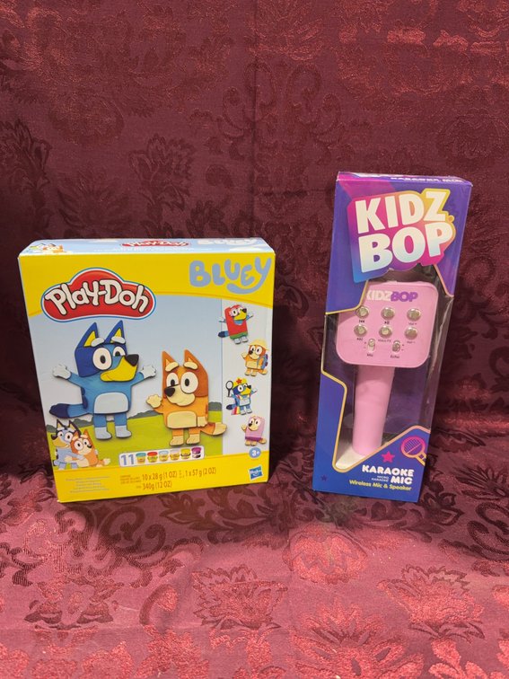 Play-Doh Bluey Set and Kidz Bop Karaoke Microphone Bundle