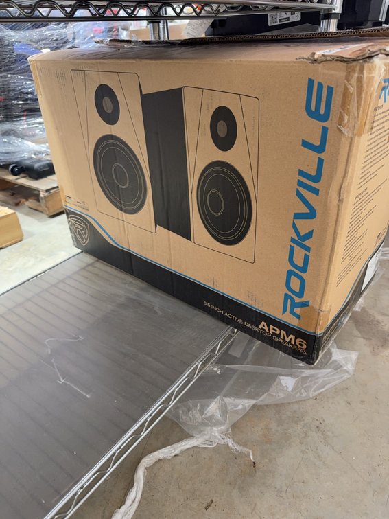 Rockville APM6W 6.5" Active Desktop Speakers White Glossy Finish, Pair