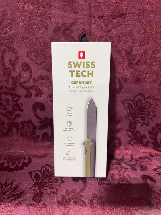 Swiss Tech Gerundet Rounded Flipper Knife AUS-8 Steel Aluminum Handle New