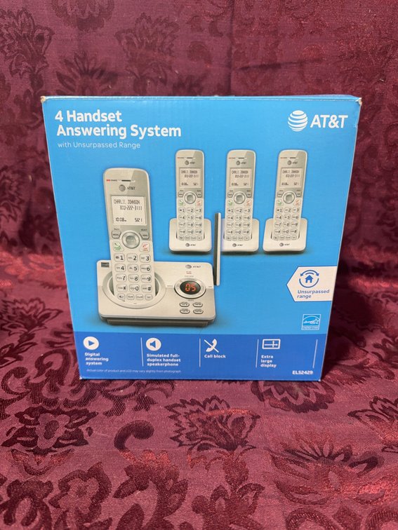 AT&T 4 Handset Answering System EL52429 with Digital Call Block Feature