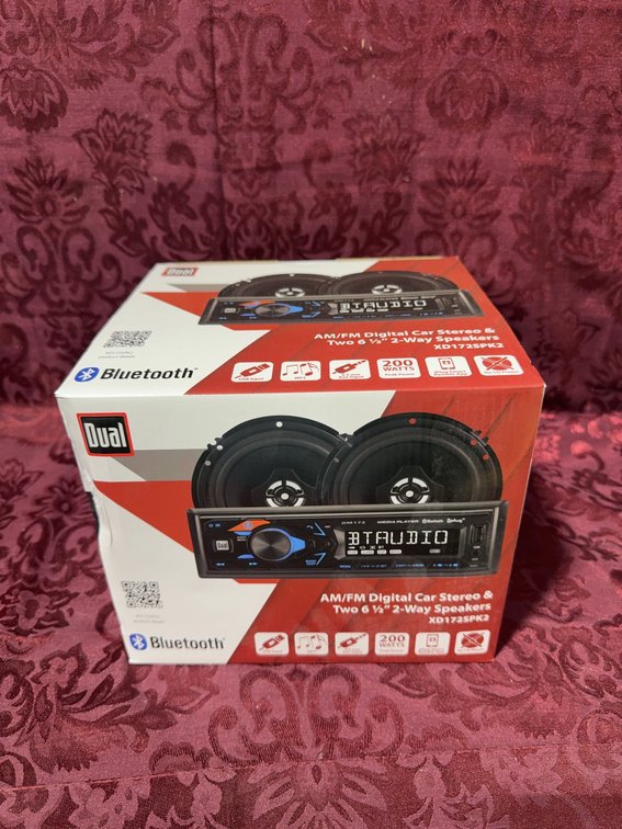 Dual XD172SPK2 AM/FM Bluetooth Car Stereo With Two 6.5 Inch 2-Way Speakers