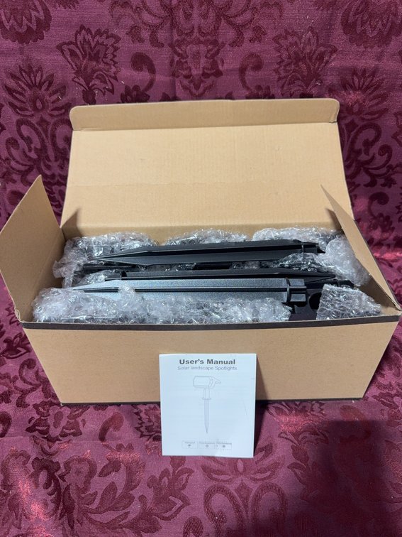 6 Solar Landscape Spotlights With User Manual In Box
