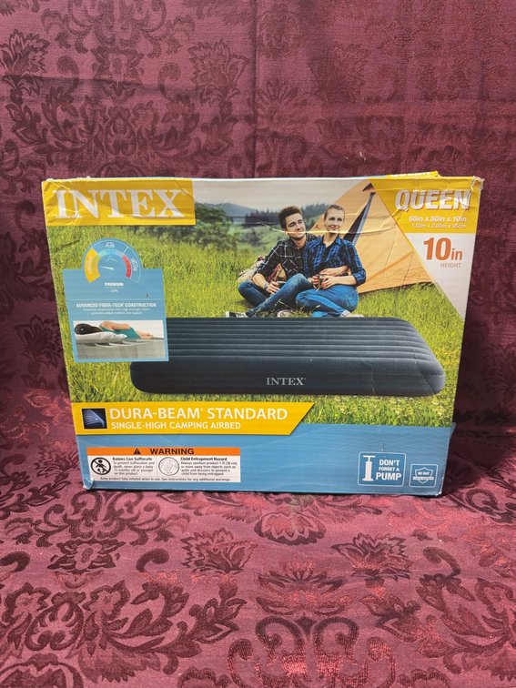 Intex Dura-Beam Standard 10 Inch Queen Airbed Mattress, No Pump Included