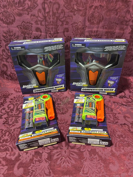 Adventure Force Pro Competition Masks and Cricket Pro Dart Blasters Lot